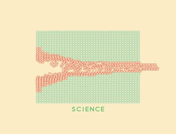 Ilustração vetorial para ciência, química ou educação. Matriz ou matriz irregular de ovais aleatórias. —  Vetores de Stock