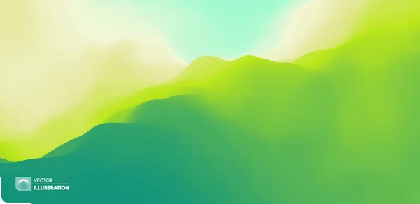 Paisaje con montañas verdes. Terreno montañoso. Fondo abstracto de la naturaleza. Ilustración vectorial. — Archivo Imágenes Vectoriales