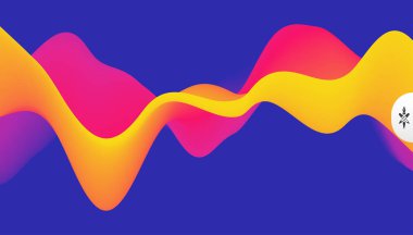 Abstract wavy background with modern gradient colors. Trendy liquid design. Motion sound wave. Vector illustration for banners, flyers and presentation. clipart