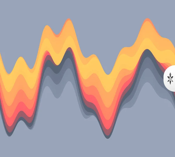 Fondo de forma de onda abstracta. estilo de tecnología 3d. Ilustración vectorial con ondas sonoras . — Archivo Imágenes Vectoriales
