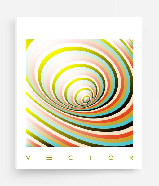 Cover-Design-Vorlage. abstrakter Wirbelhintergrund. Muster mit optischer Täuschung. Vektorillustration. — Stockvektor