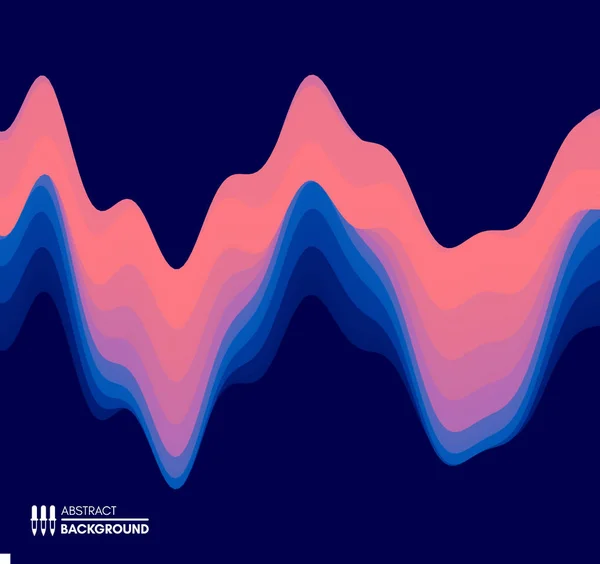 Fondo de forma de onda abstracta. estilo de tecnología 3d. Ilustración vectorial con ondas sonoras . — Vector de stock