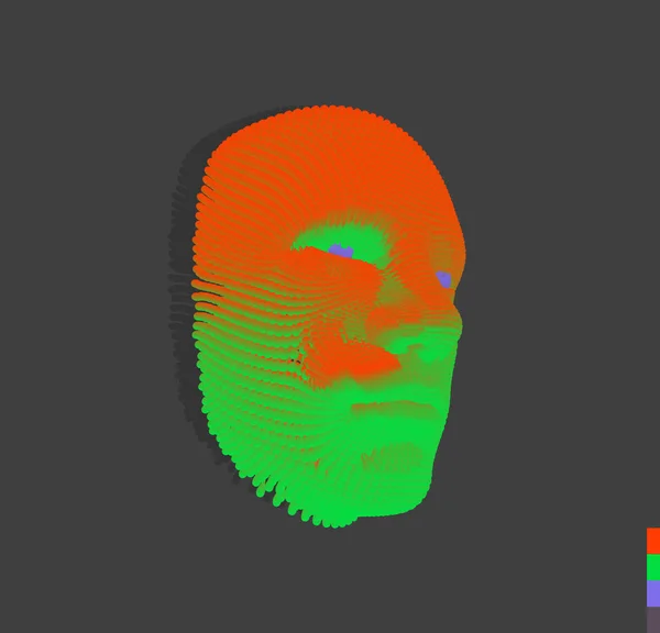 Die Maske. Künstliche Intelligenz. Anonyme soziale Maskierung. Gesichtsscans. kann für Avatar, Wissenschaft oder Technologie verwendet werden. Illustration von Cyber-Kriminalität und Cyber-Sicherheitskonzept. Vektor. — Stockvektor