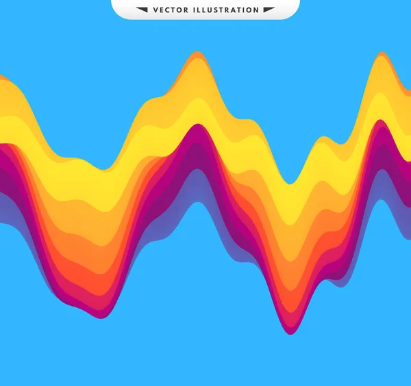 Fundo abstrato da forma de onda. 3d estilo de tecnologia. Ilustração vetorial com ondas sonoras . — Vetor de Stock