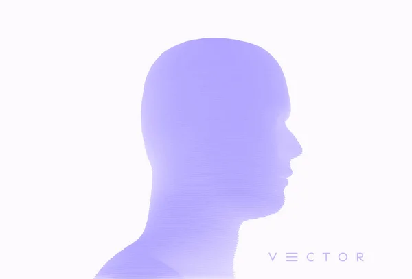 Vista Lateral Silueta Cabeza Humana Abstracta Con Gradiente Color Diseño — Vector de stock