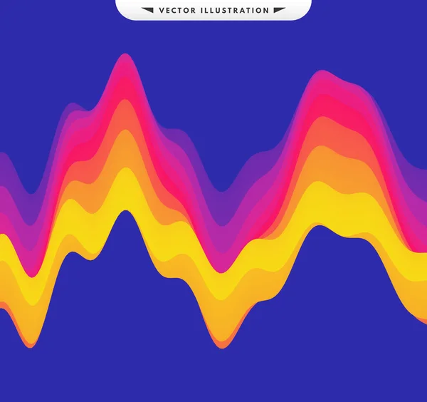 波形背景を抽象化します 技術のスタイル 音の波のベクトル図 — ストックベクタ