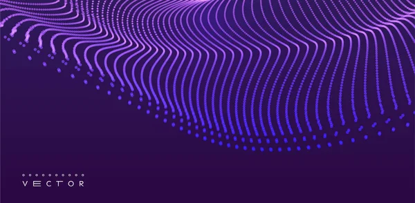 Abstrakter Wissenschaftlicher Oder Technologischer Hintergrund Grafikdesign Netzwerkillustration Mit Teilchen Gitteroberfläche — Stockvektor