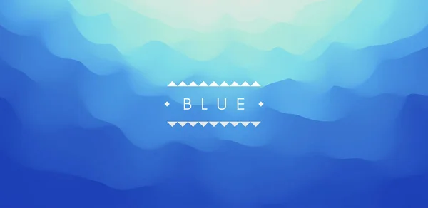 Синій Абстрактний Фон Реалістичний Краєвид Хвилями Шаблон Дизайну Обкладинки Векторні — стоковий вектор
