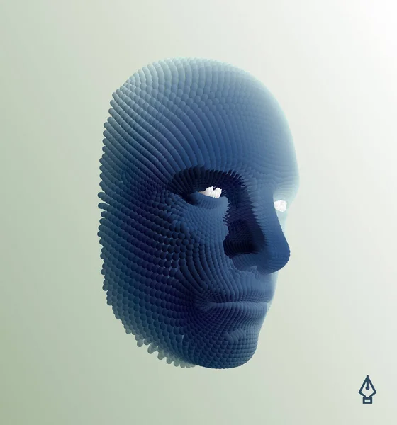 人工智能 匿名的社会遮掩 面部扫描 可用于神通 科学或技术 网络犯罪和网络安全概念说明 — 图库矢量图片