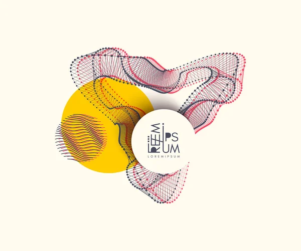 Cover Design Template Molecular Grid Connection Structure Lattice Geometric Element — ストックベクタ