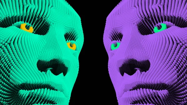 Deux Adversaires Face Face Conflit Intérêts Les Gens Parlent Face — Image vectorielle