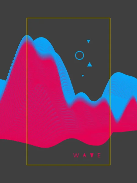 Візуалізація Великих Графів Даних Звукова Хвиля Абстрактний Фон Динамічними Частинками Ліцензійні Стокові Вектори