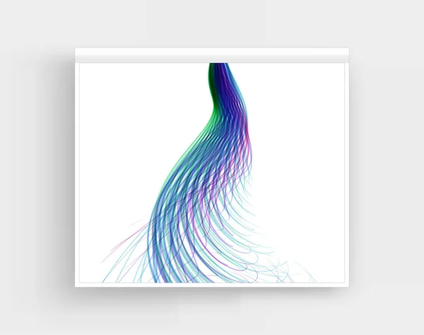 Шаблон Дизайну Обкладинки Вигнуті Лінії Ефектом Перспективи Оптичне Волокно Абстрактний — стоковий вектор