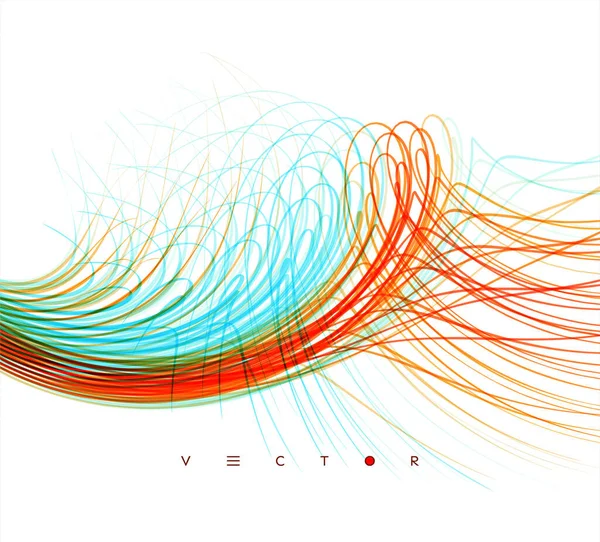 Linee Curve Con Effetto Prospettiva Fibra Ottica Sfondo Astratto Illustrazione — Vettoriale Stock