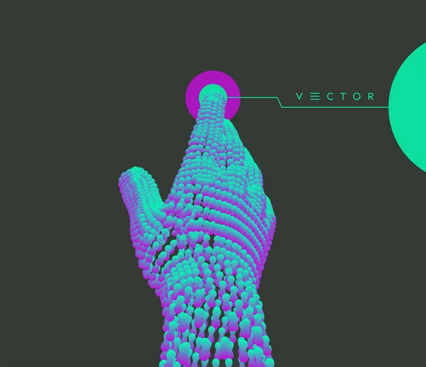 Χέρι Πιέζει Δείκτη Στο Κουμπί Μια Εικονική Διασύνδεση Τεχνολογίες Του — Διανυσματικό Αρχείο