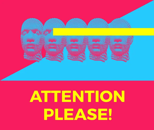 Attention Please Important Message Warning Text Group People Design Vector — Stock Vector