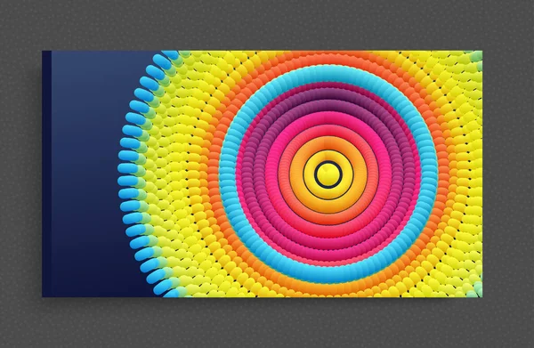 Abstraktes Kreisförmiges Muster Aus Farbkugeln Und Ellipsen Vektorgrafik Dynamische Wirkung — Stockvektor