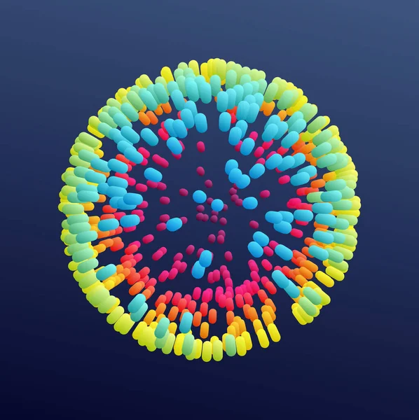 Esfera Formada Por Muchos Ellips Ilustración Vectorial Para Ciencia Educación — Archivo Imágenes Vectoriales