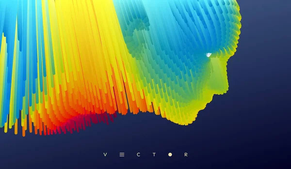 要約デジタル人間の顔 グリッチ技術の肖像画 概念ベクトル図 — ストックベクタ