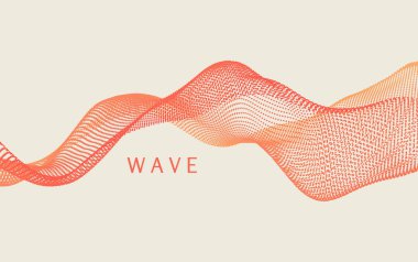 Wave with connected dots. Abstract digital background with particles. 3D grid surface in technology style. Big data. Vector illustration for poster, cover, banner or placard.