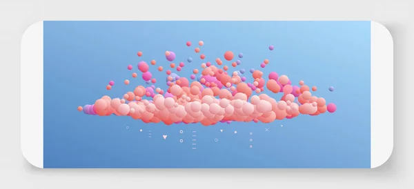 Nuage Des Bulles Liquide Flottantes Bannière Abstraite Aux Formes Fluides — Image vectorielle