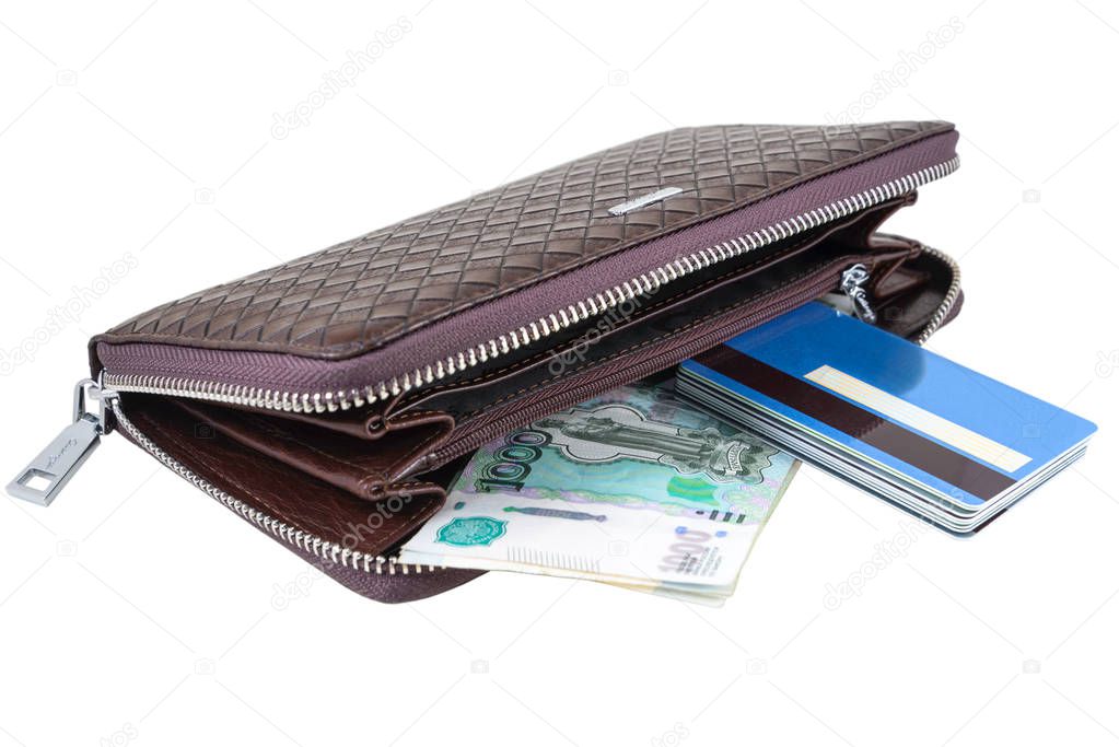 Wallet with rubles and card