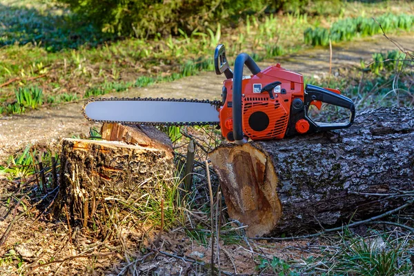 The red Chainsaw — Stock Photo, Image