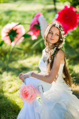 Gelin bir yeşil park