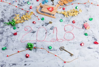 Rustik Noel düz Lay, metin 2018