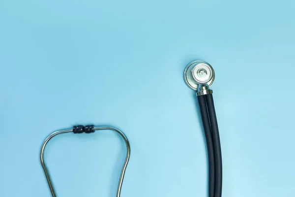 Stetoskop Blå Bakgrund Koncept För Hälso Och Sjukvård — Stockfoto