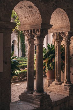 Saint-Remy-de-Provence, Fransa, 24 Eylül 2018: Eski psikiyatri hastanesinin avlusu ve bahçesi