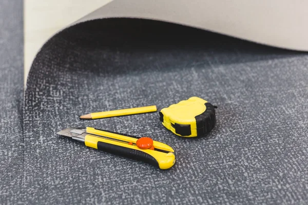 Methods Installation Tools Used Install Carpet Ties Floor Coverings — Stock Photo, Image