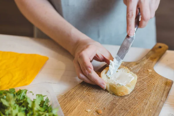 Куховарство Рецептах Малюнках Куховарство Bruschetta Крок Кроком Італійський Різкий Апетитний — стокове фото