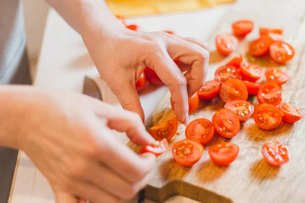 Куховарство Рецептах Малюнках Куховарство Bruschetta Крок Кроком Італійський Різкий Апетитний — стокове фото