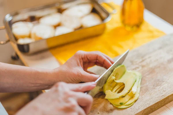 Куховарство Рецептах Малюнках Куховарство Bruschetta Крок Кроком Італійський Різкий Апетитний — стокове фото