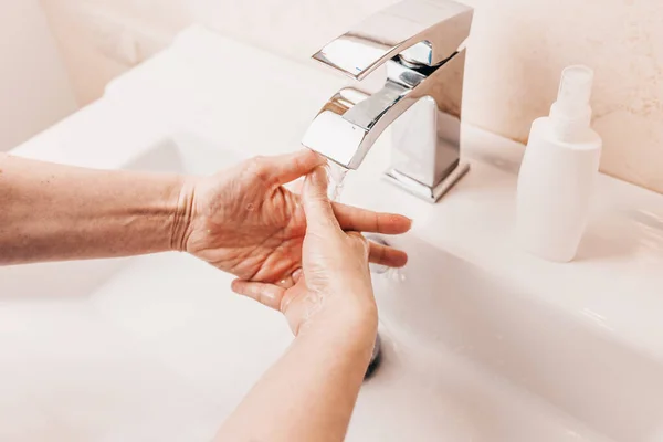 Pentru Preveni Infecția Coronavirus Mâinile Trebuie Spălate Timp Cel Puțin — Fotografie, imagine de stoc