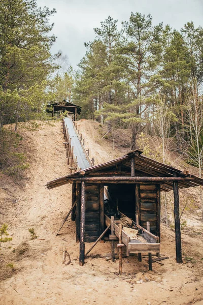 Elevador Minério Registro Ouro Antigo Gold Rush Century — Fotografia de Stock