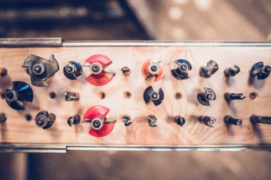 Joiner 'in atölyesi - değirmen makinesi için bir dizi değirmen - profesyonel araç