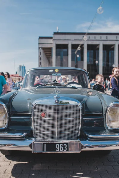 Minsk Bielorrusia Mayo 2019 Exposición Desfile Coches Retro Mercedes Benz — Foto de Stock