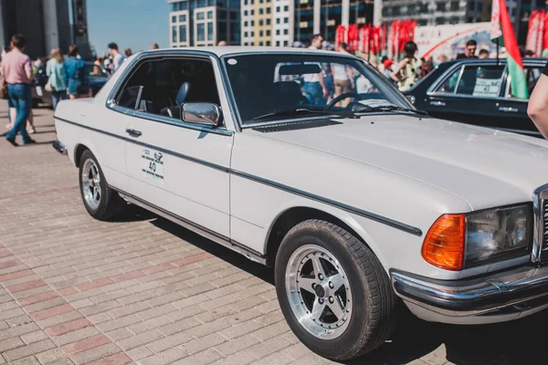 Minsk Bielorrusia Mayo 2019 Exposición Desfile Coches Retro Mercedes Benz — Foto de Stock