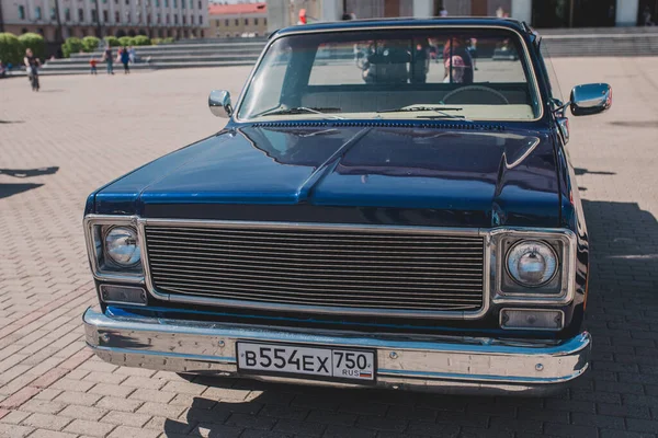 Minsk Weißrussland Mai 2019 Ausstellung Und Parade Von Retro Autos — Stockfoto