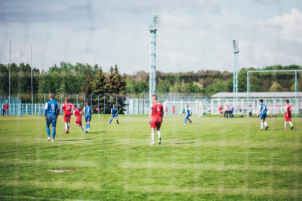 Minsk Belarus Mei 2019 Voetbalwedstrijd Tussen Jeugdteams Sportacademie — Stockfoto