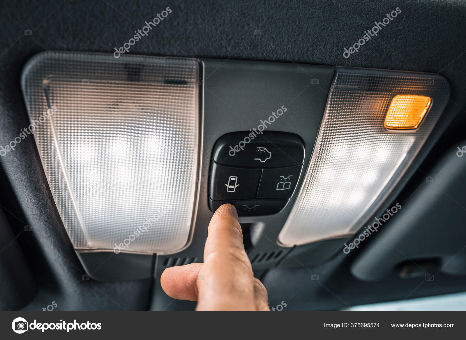 Éclairage Intérieur L'intérieur Voiture Plafond Lumière Lecture Led image  libre de droit par andreygonchar © #375695574