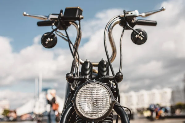 Vorm Stuurwiel Van Helikopter Motorfiets Tegen Blauwe Lucht Achtergrond — Stockfoto