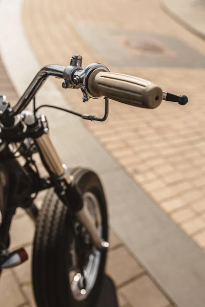 Aperto Mão Motocicleta Técnica Vintage Com Alças Plástico — Fotografia de Stock