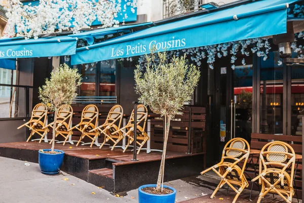 Paříž Francie Října 2019 Montmartre Časně Ráno Stále Zavřená Kavárna — Stock fotografie