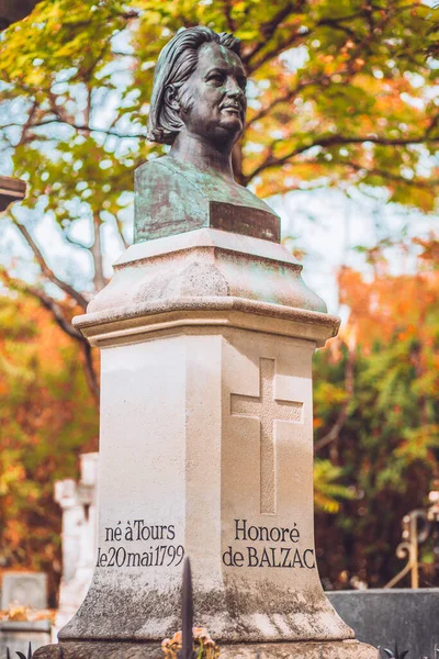 Paris France October 2019 Pere Lachaise Tomb Honore Balzac — Stock Photo, Image
