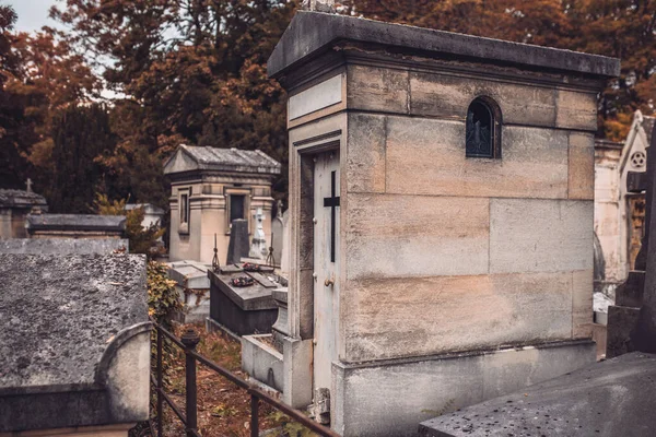 Paris France October 2019 Pere Lachaise Hill Stone Crosses Gravestones — Stock Photo, Image
