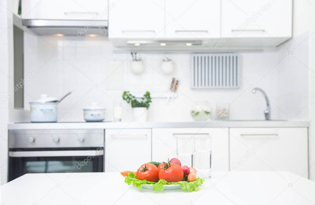 kitchen in white colors