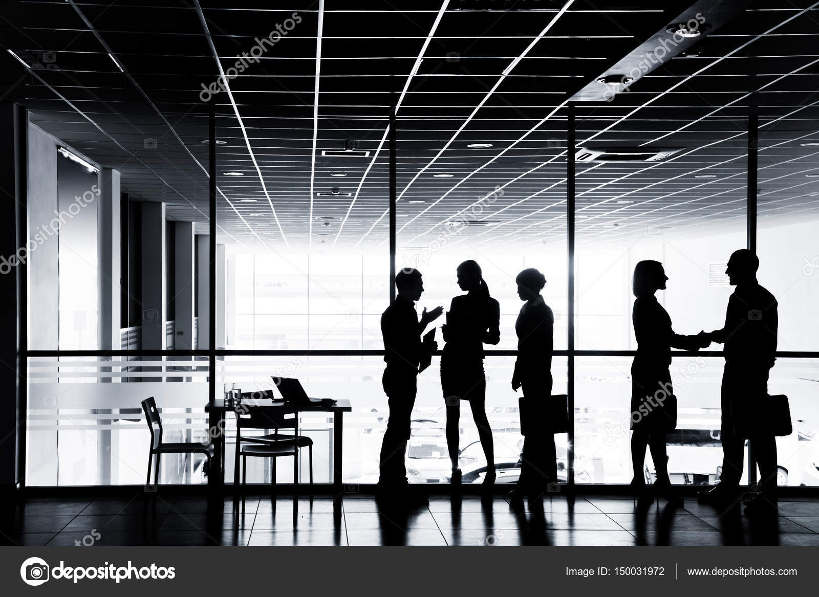 Silhouettes of businesspeople Stock Photo by ©yanlev 150031972